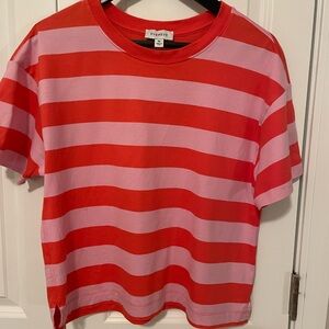 Women’s Red and Pink Striped Shirt;